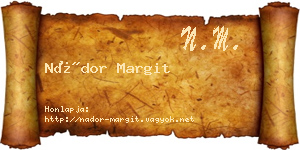 Nádor Margit névjegykártya